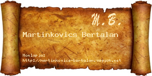 Martinkovics Bertalan névjegykártya